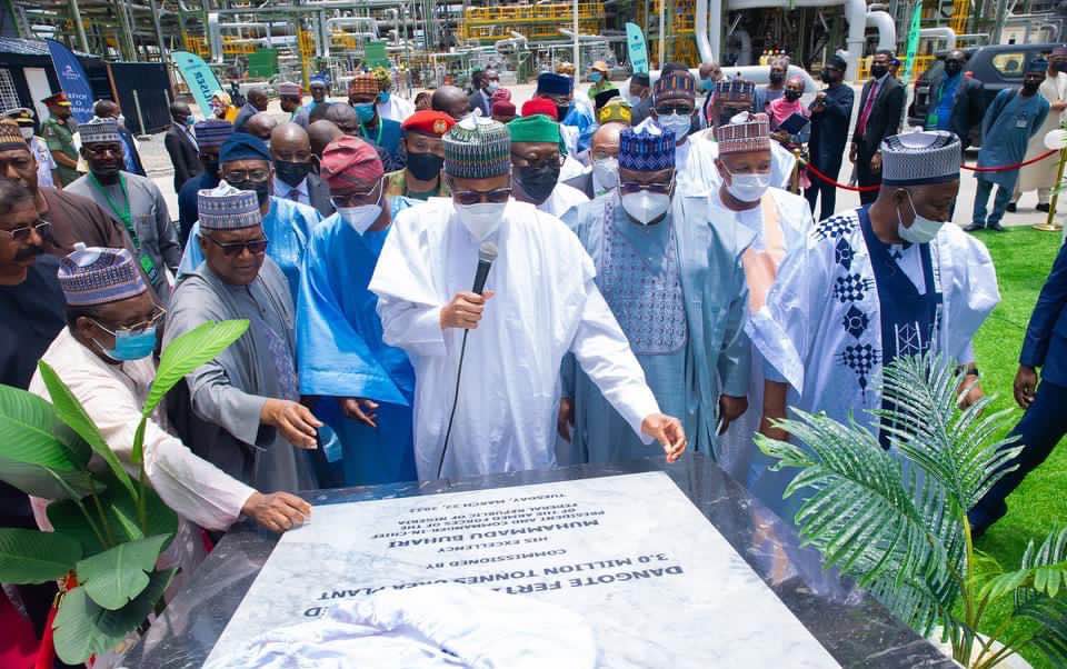 Nigeria President President Muhammadu Buhari on Tuesday commissions the Dangote Fertilizer Plant in Lagos