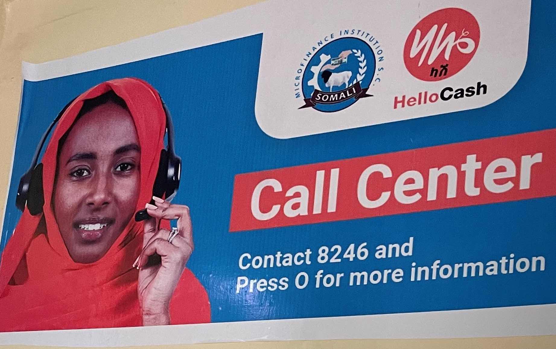 A poster for HelloCash call center