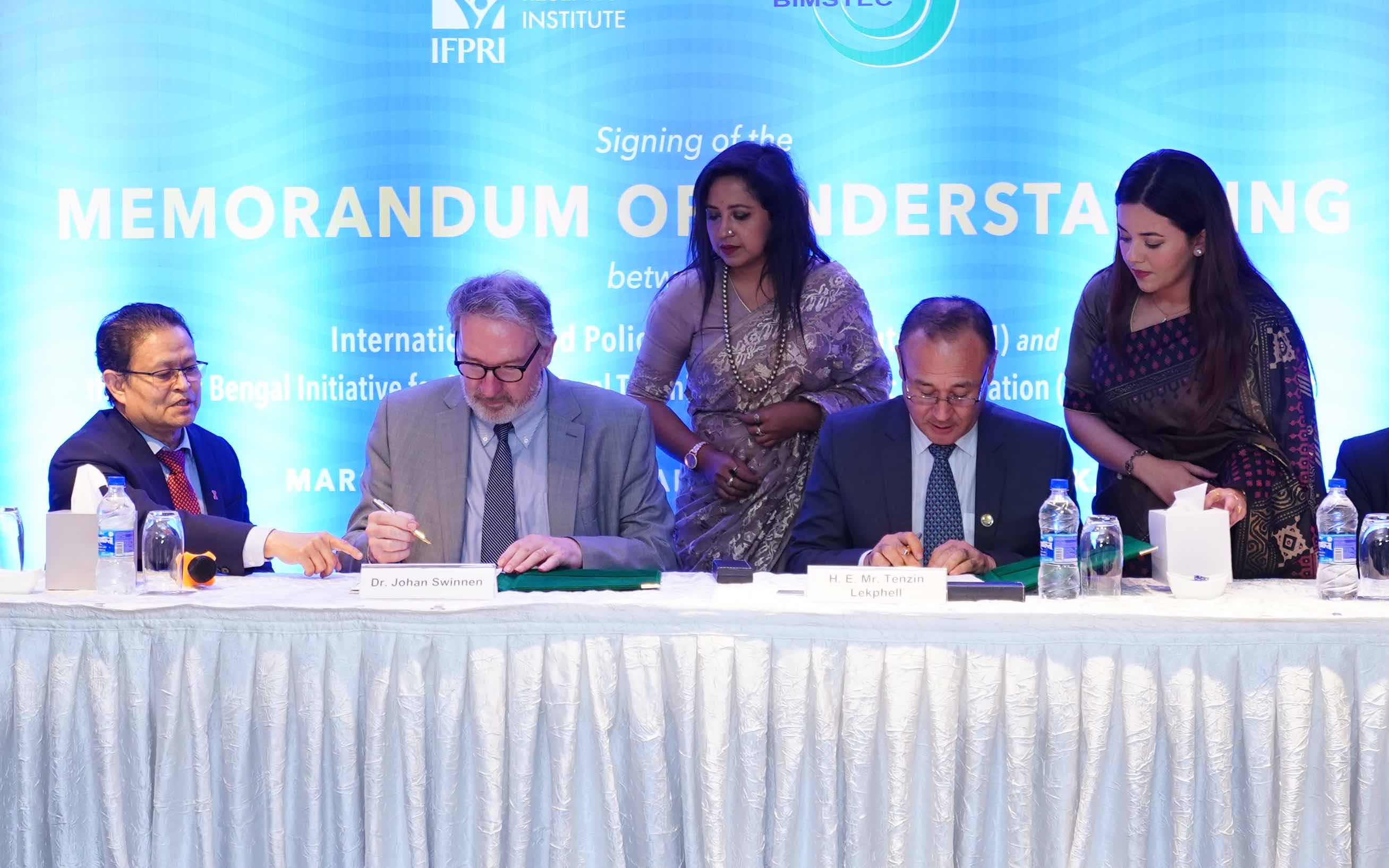 IFPRI-BIMSTEC MoU signing: Transforming agrifood systems in the Bay of Bengal region